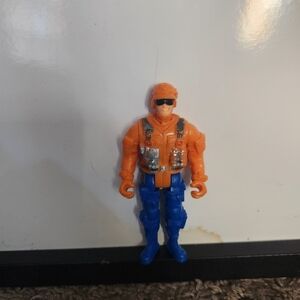 GI Joe Military Action Figure Dollar Store KO Orange Blue Unbranded 4"